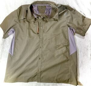 Cabela's XPG 4MOST Shirt Men's 2XL NWOT Forest Green Orange Vented Short Sleeve